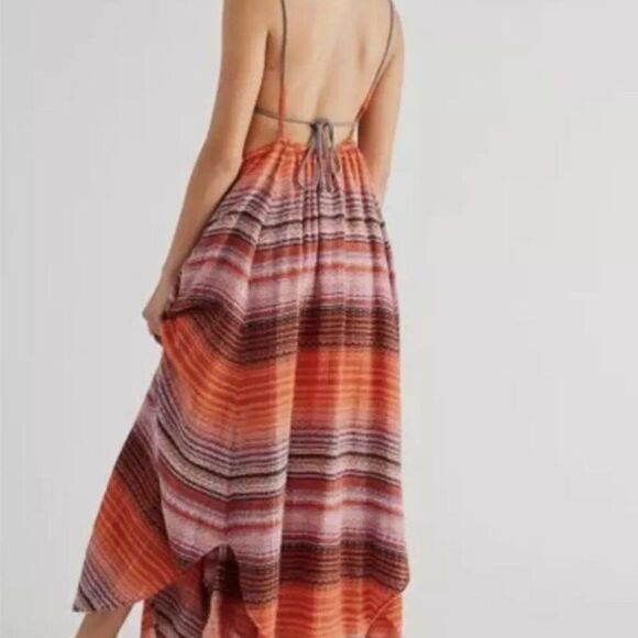 Free People Regina Mosaic embellished Ethnic Midi Designer Boho Chic Long Dress - Picture 4 of 16